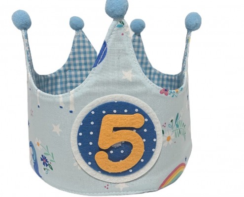 corona-tela-unicornios-y-arcoiris-azul