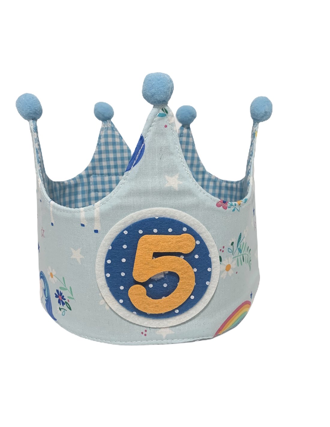 corona-tela-unicornios-y-arcoiris-azul